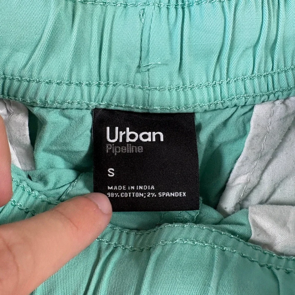 Urban Pipeline Mens Small Mint Green Pull On Elastic Waist Chino Shorts 4512